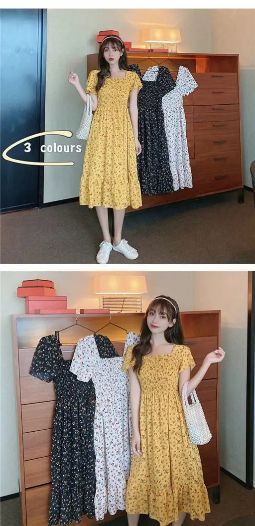 2025 printemps été nouvelle robe femmes Mini robes femme à manches courtes buste élastique imprimé fleuri plissé dos nu tenue décontractée