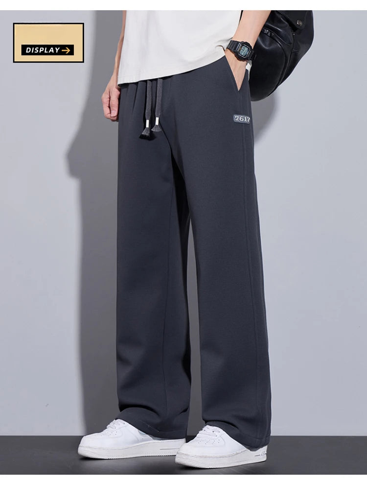 Pantalon droit décontracté pour homme, vêtements de proximité, streetwear uni, nouveau, printemps 2025, fjZG9860