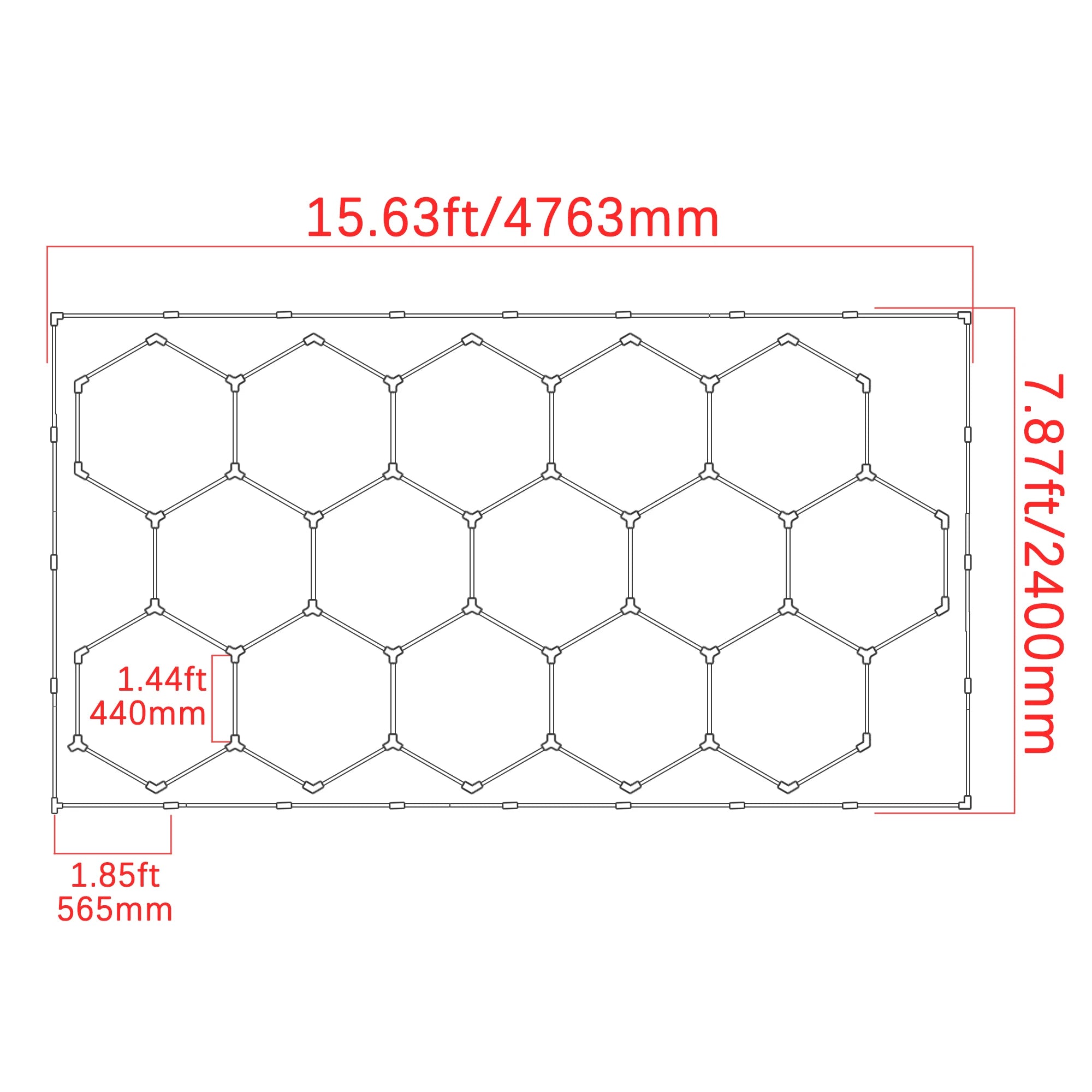 Lumière de Garage hexagonale avec cadre, 15 grilles, entrepôt Local, expédition rapide, lumière Led en nid d'abeille pour atelier, barbier, salle de sport