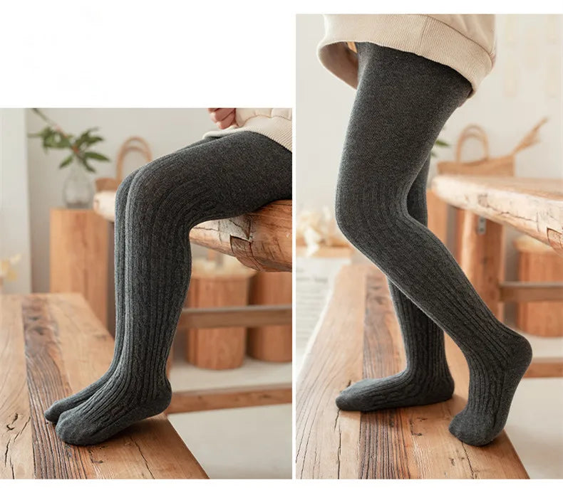 Collants tricotés en maille pour bébés filles, mignons, en coton, taille haute, respirants, pour tout-petits de 0 à 6 ans, printemps-automne