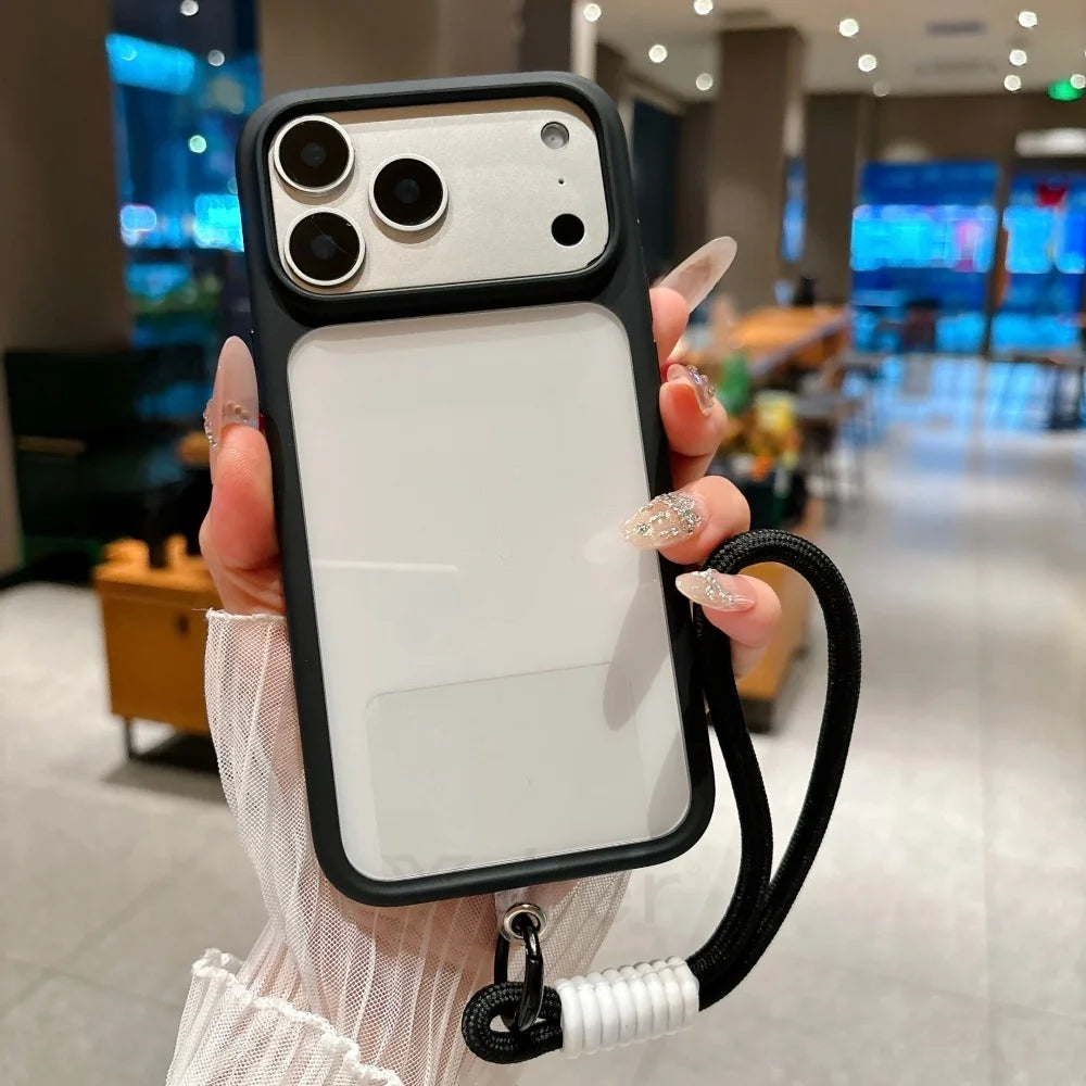 Coque de téléphone transparente avec bouton tactile pour appareil photo Intelligent, étui antichoc Transparent pour iPhone 17 Pro Max 17 Pro 17 Air