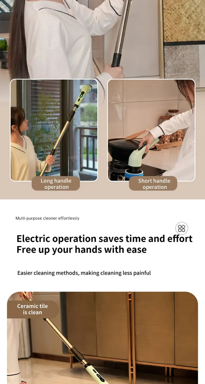 Brosse de nettoyage électrique multi-outils multifonctionnelle, pour le nettoyage rotatif de salle de bain, de cuisine, de toilettes et d'automobile.