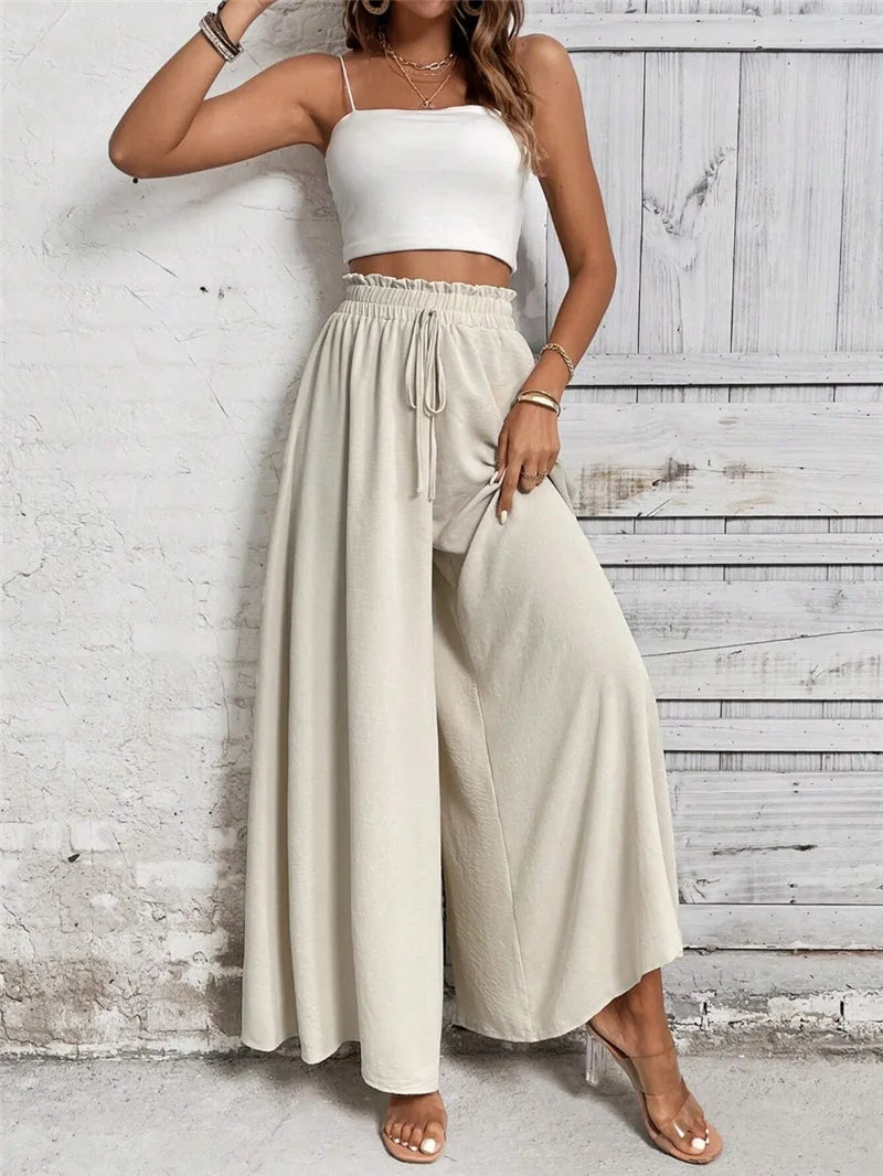 Pantalon ample et décontracté à jambes larges pour femmes, à la mode, Station indépendante, Long, vêtements confortables, printemps et été