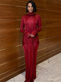 Tossy-Robe Longue Plissée à Manches sulfpour Femme, Tenue de Soirée Slim, à Lacets, Couleur Unie, Nouvelle Collection Printemps 2024