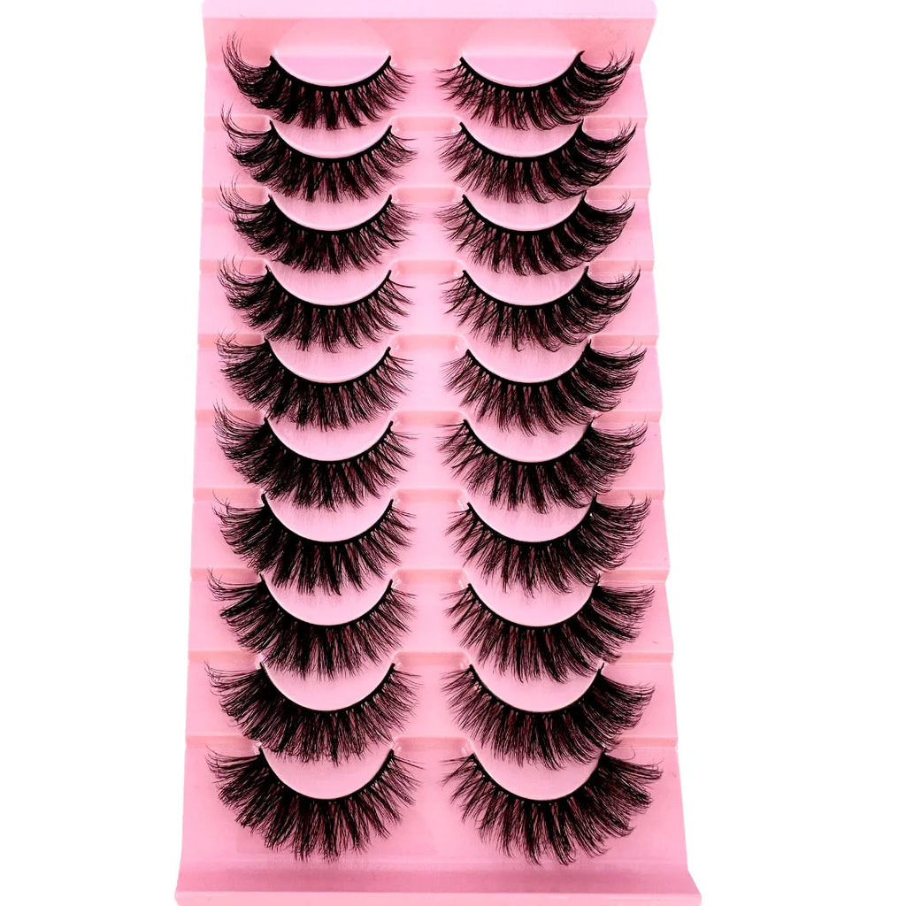 10 paires de Faux Cils 8D en vison naturel, Volume dramatique, Extension de Faux Cils, vente en gros, outil de maquillage