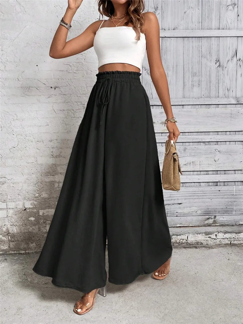 Pantalon ample et décontracté à jambes larges pour femmes, à la mode, Station indépendante, Long, vêtements confortables, printemps et été