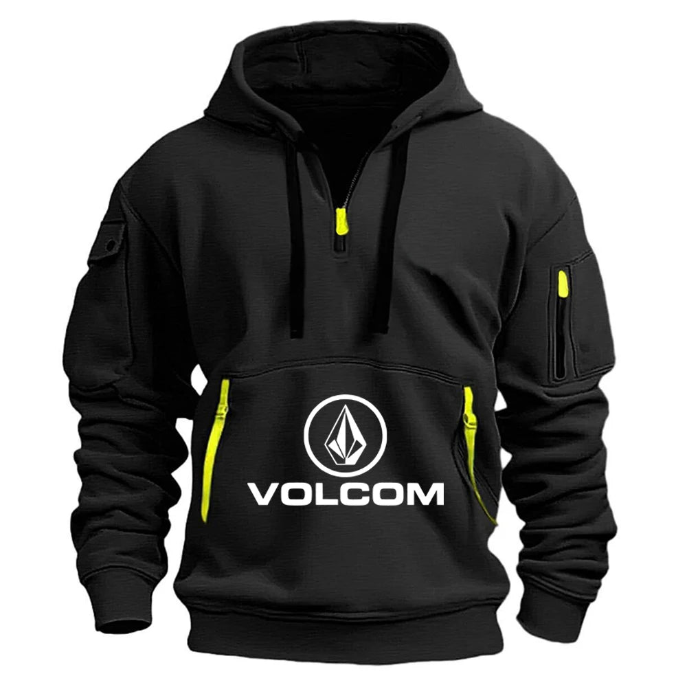 VOLCOM 2025 printemps automne hommes demi fermeture éclair sweat à capuche sport décontracté pull Harajuku à manches longues manteau ample