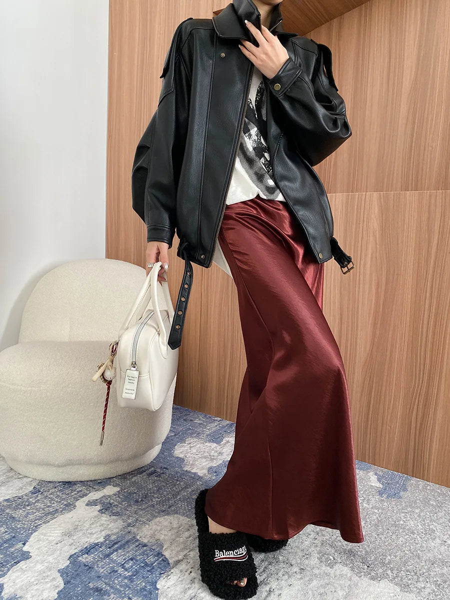 Veste à manches longues pour femme, col document, monochromatique, décontracté, printemps, automne