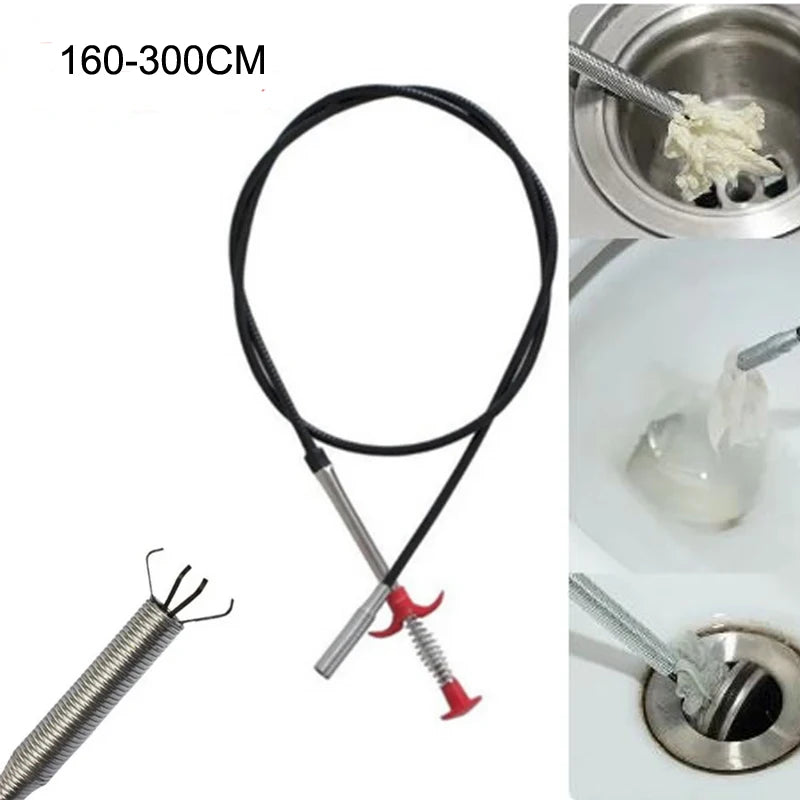 160 cm-300 cm outils à main flexibles 4 griffes outil de ramassage d'égout longue portée poignée à ressort grabber outils pour la maison
