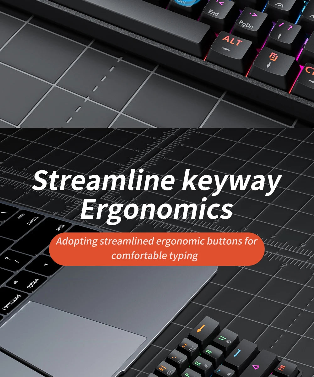 MUCAI MK61 USB Gaming Esports clavier mécanique 61 touches axe rouge filaire câble détachable rétro-éclairage rvb échange à chaud