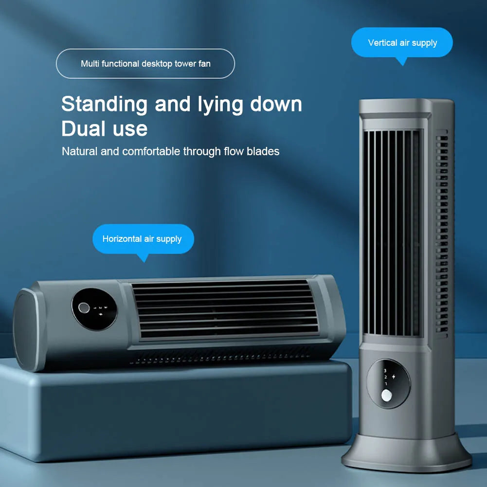 Ventilateur tour Portable, refroidissement Vertical et Horizontal, tour de bureau, ventilateur électrique Rechargeable par USB, climatiseur pour le bureau et la maison