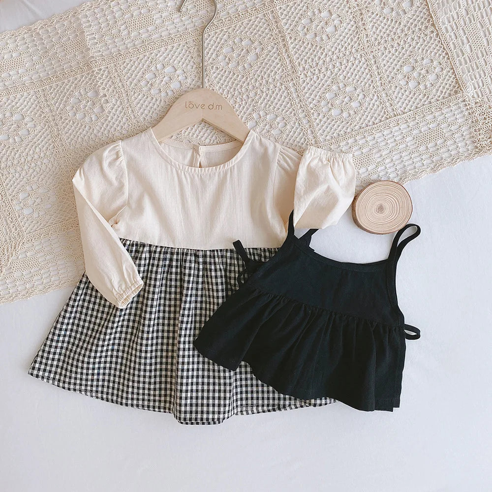 Melario printemps bébé Plaid salopette robe costume bébé une pièce barboteuse ramper vêtements soeur costume fille vêtements bébé filles robes