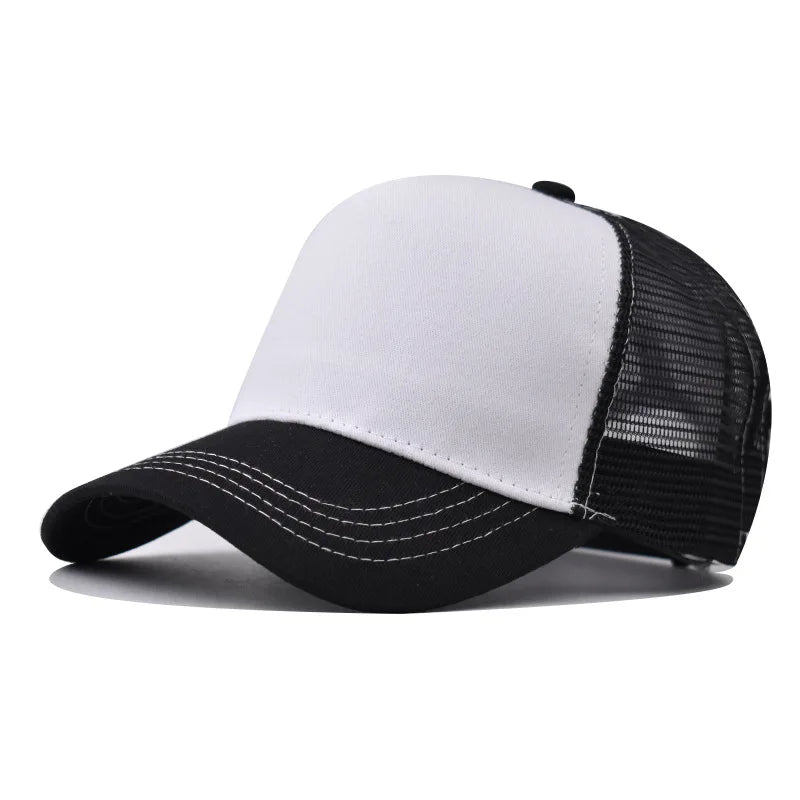 Casquette de Baseball pour adulte, chapeau en filet, couleur pure, unisexe, été, respirant, sans motif, ombre, printemps, automne, hip hop, ajusté