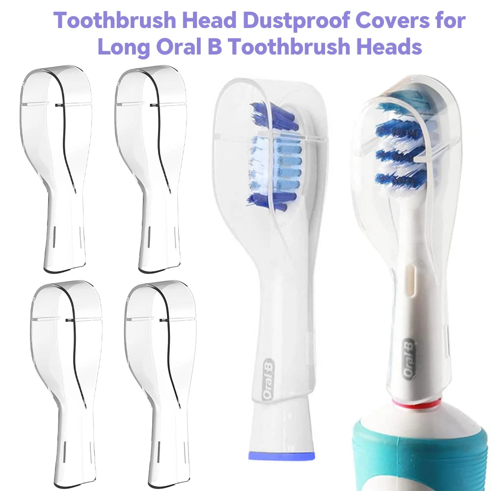 Compatible avec les têtes de brosse à dents électrique à tête longue Oral B, couvercles anti-poussière, capuchon de protection pour têtes de brosse orales B longues