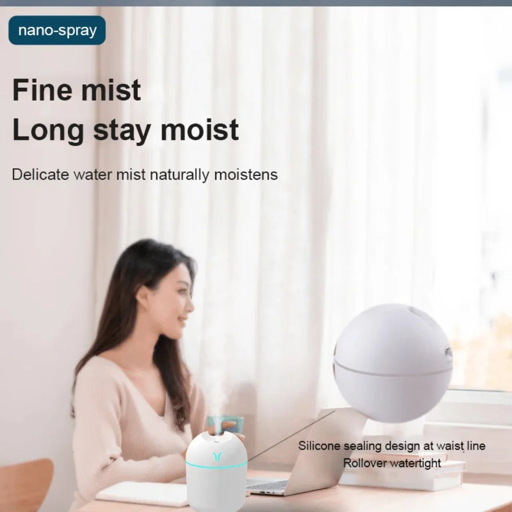 Diffuseur d'aromathérapie portable – Humidificateur USB compact pour l'air sec, le soulagement du stress et la mise au point, convient au porte-gobelet ou au sac pour ordinateur portable