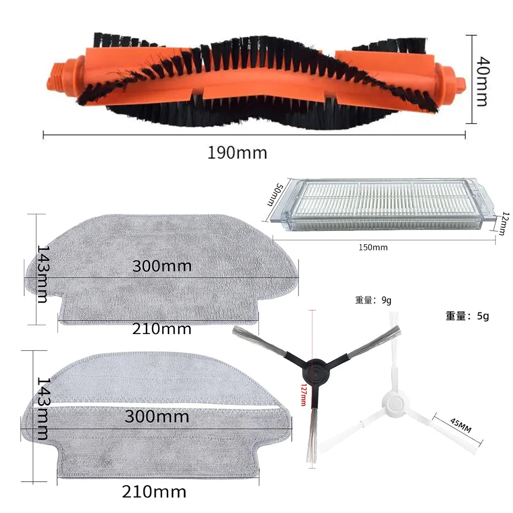 Pour aspirateur Robot Xiaomi Mi Mop 2S/Mop P/Mop Pro/XMSTJQR2S/STYTJ02YM, brosse latérale principale, filtre Hepa, pièces de rechange
