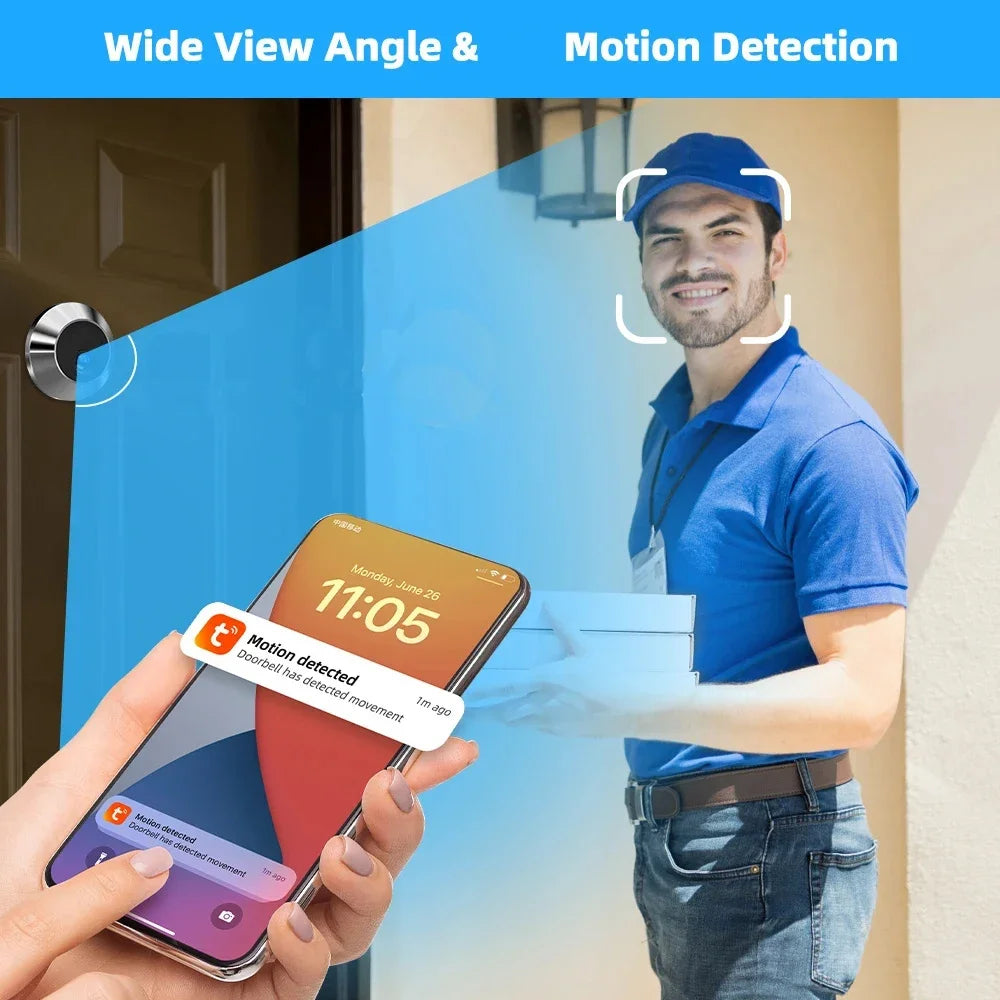 1080P Tuya vie intelligente maison visionneuse numérique Peepholes porte caméra oeil WiFi IR Vision nocturne porte oeil caméra Ir 5G 16mm plus petit