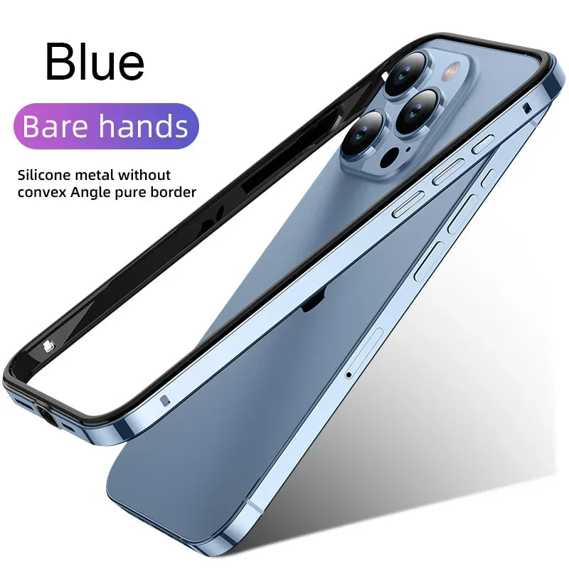 Étuis de téléphone en métal et aluminium, cadre hybride en Silicone, pour iPhone 17 16 15 Pro Max 14 13 12, pare-chocs à meilleure chaleur