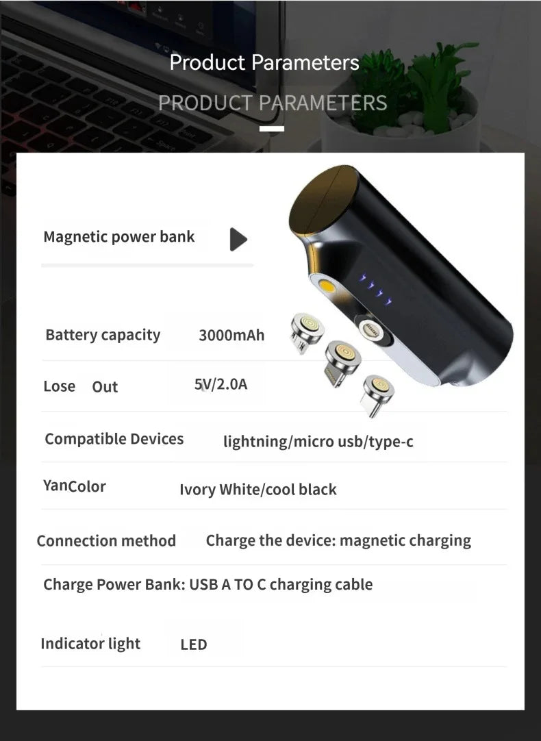 Mini batterie externe à Capsule magnétique 5000mAh, chargeur d'urgence, batterie externe de secours adaptée à la type-c Xiaomi iphone 12 pro