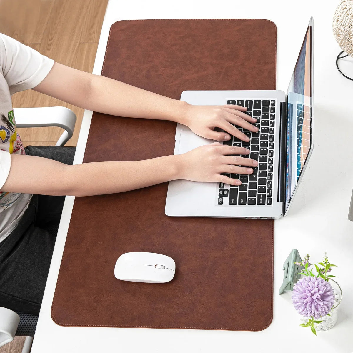 Tapis de bureau imperméable en PU, housse de protection, grand tapis de souris pour ordinateur portable, antidérapant, facile à nettoyer, pour clavier