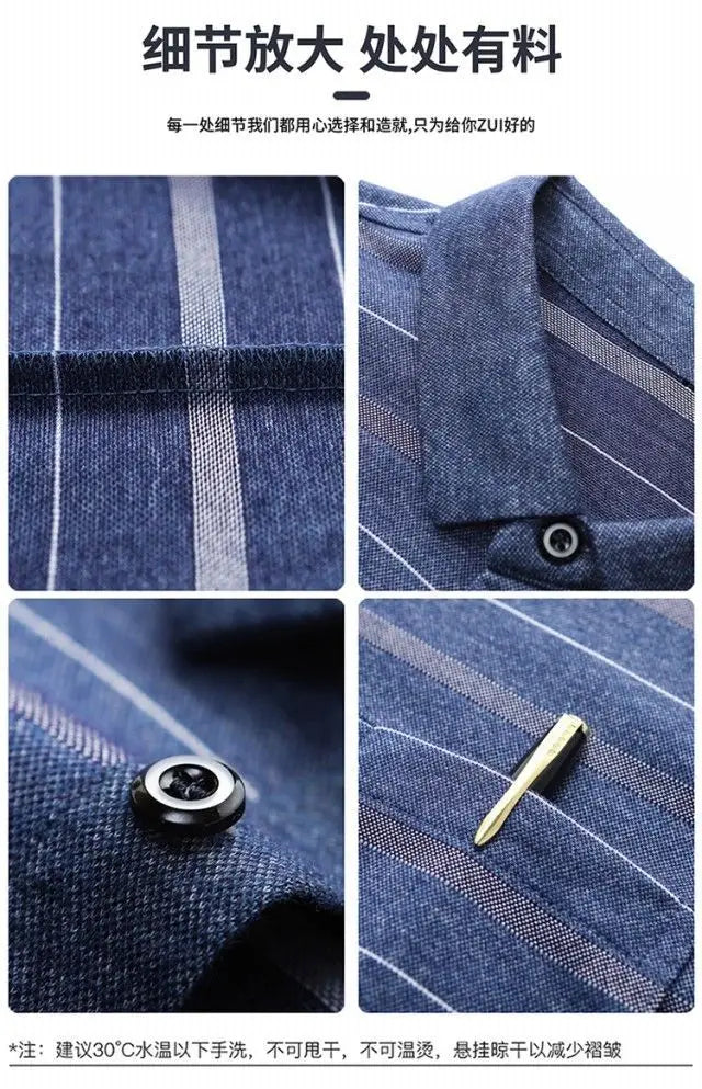 Polos rayés à manches longues pour hommes, Streetwear décontracté, Vêtements d'affaires, Mode coréenne, Polyvalent, Nouveau, Automne, Printemps