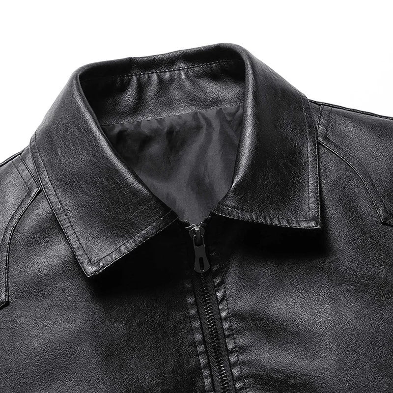 Veste de motard décontractée en cuir pour hommes, veste de motard de moto, vêtements d'extérieur vintage pour hommes, mode masculine, printemps, automne, grande taille, 8XL