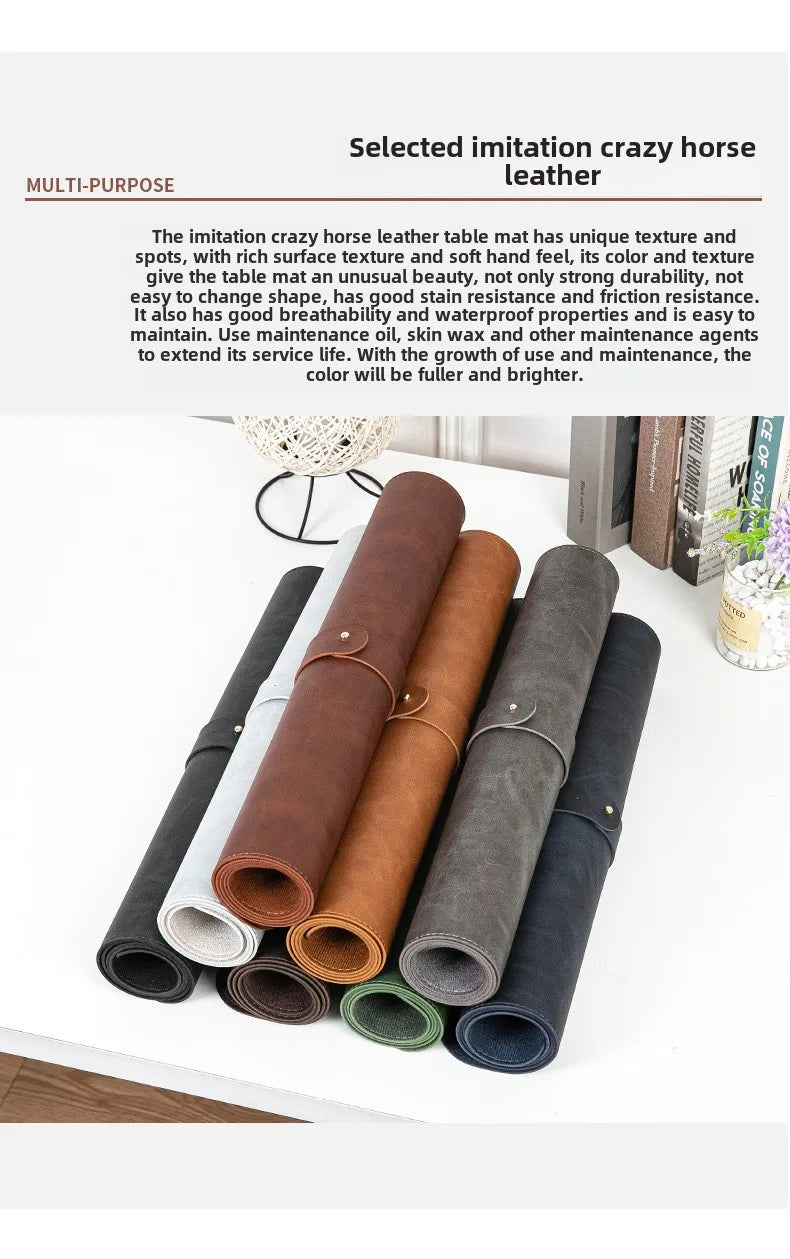 Tapis de bureau imperméable en PU, housse de protection, grand tapis de souris pour ordinateur portable, antidérapant, facile à nettoyer, pour clavier