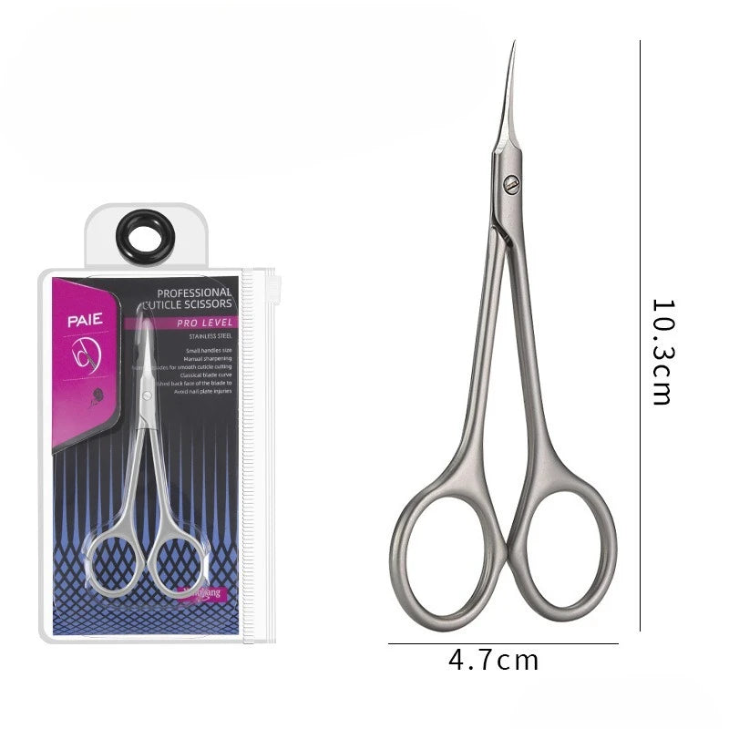 Ciseaux russes à queue de pie pour manucure, élimination des cuticules et des peaux mortes, ciseaux courbés en acier inoxydable à ressort pour cuticules