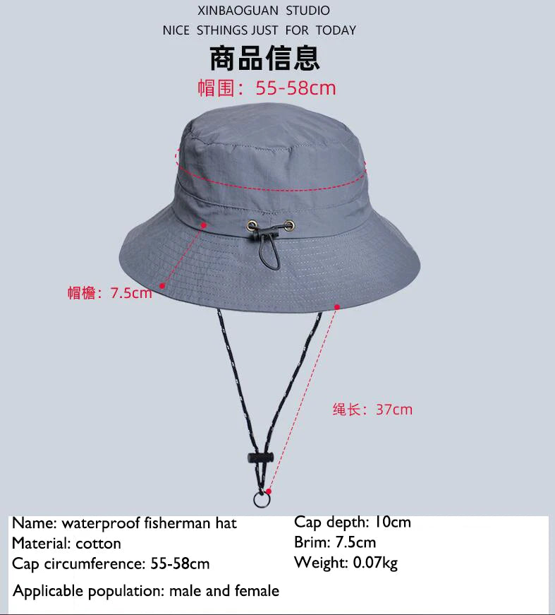 Chapeau anderImperméable pour Homme et Femme, Pare-soleil de Pêche, Alpinisme, Sports de Plein Air, Casquette à la Mode, E27, Printemps et Été