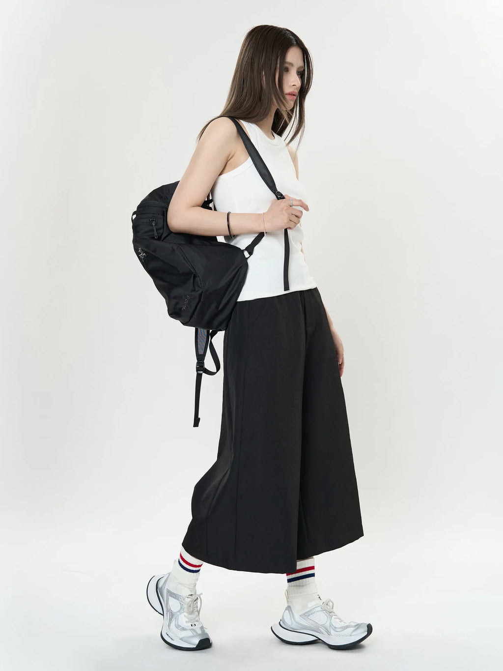 Pantalon de printemps taille haute à jambes larges pour femmes, décontracté, couleur unie, coupe ample