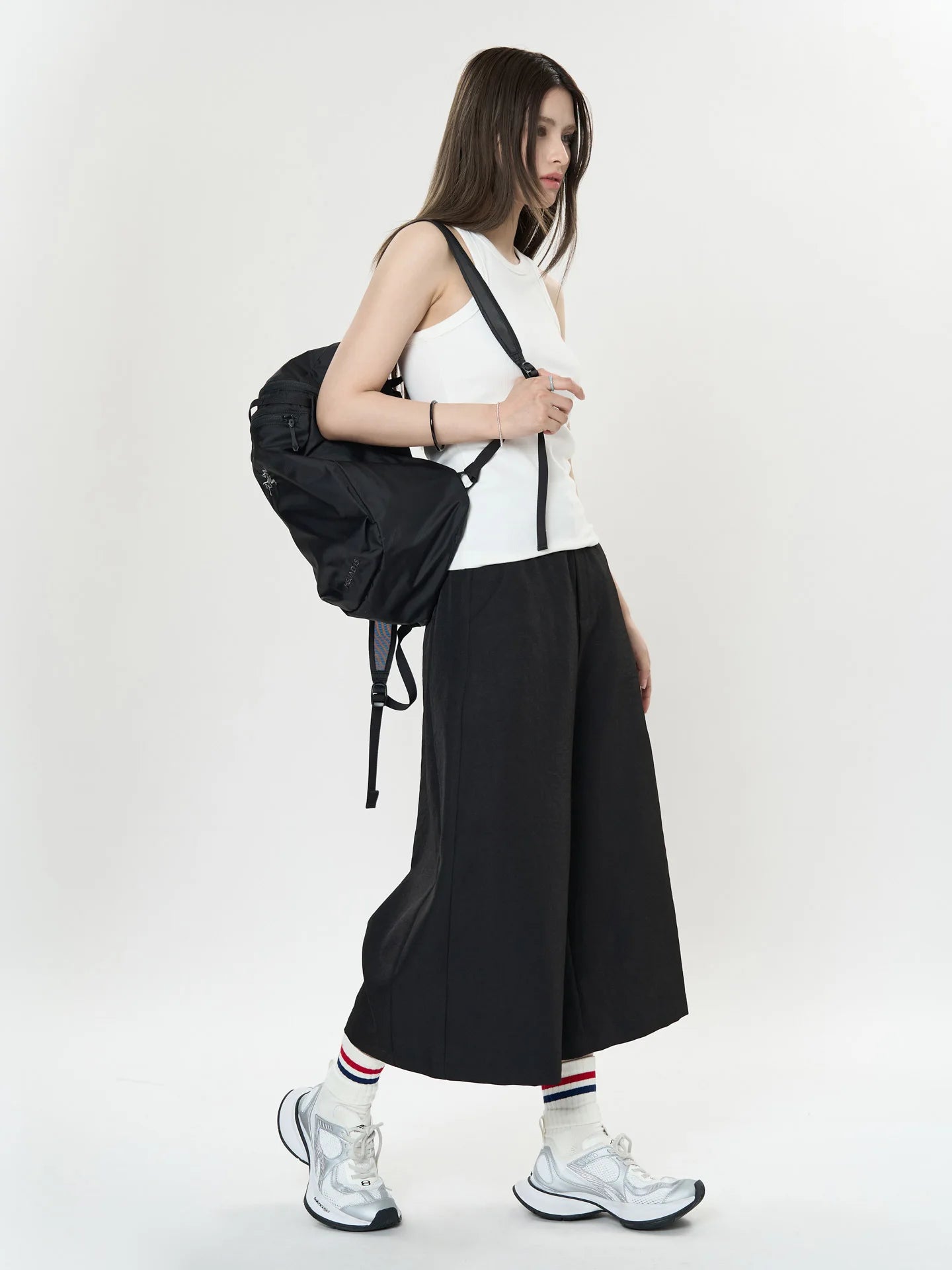 Pantalon de printemps taille haute à jambes larges pour femmes, décontracté, couleur unie, coupe ample