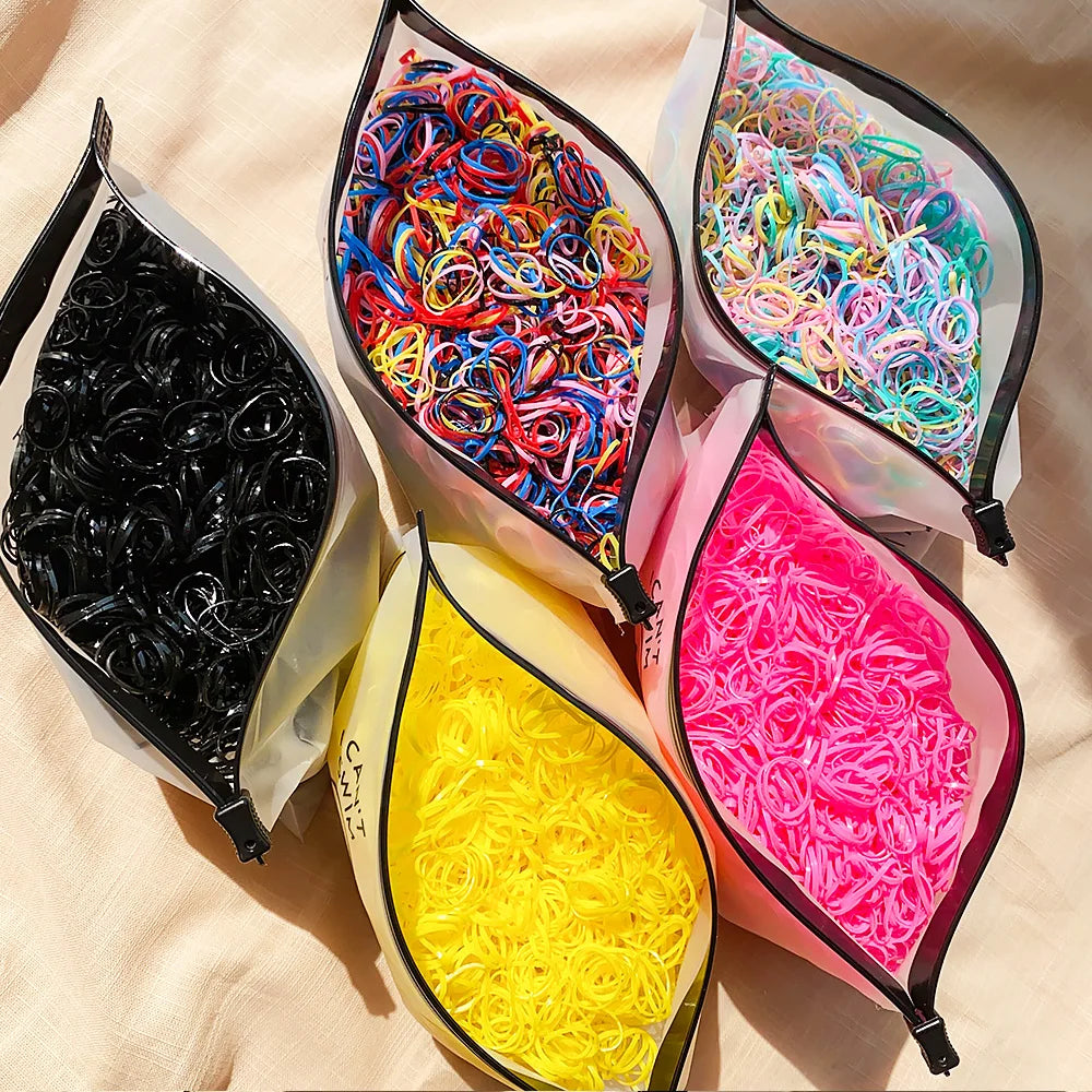 Artificiel astique de poulet coloré pour filles, attaches pour cheveux, bande de sauna, porte-queue de cheval pour enfants, accessoires pour cheveux, 500 pièces, 1000 pièces, 2000 pièces