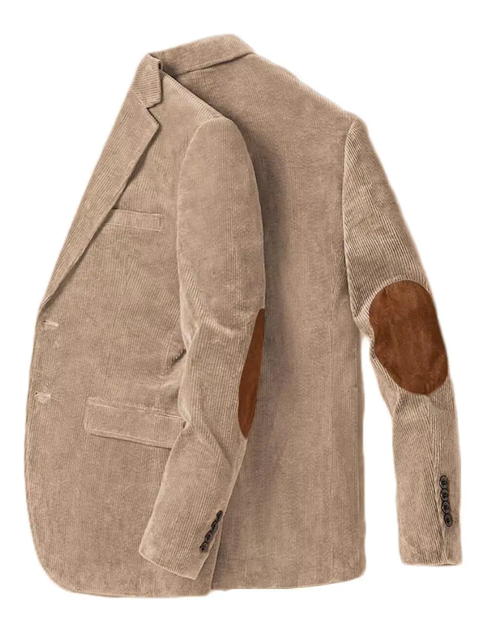 Blazer en velours côtelé pour hommes avec coudière, veste d'affaires décontractée, manteaux de Sport de printemps et d'automne