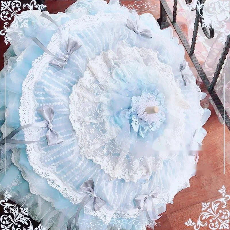 Lolita-Parapluie en dentelle fait main pour fête, fleur de printemps, fête de mariage, parasol Versailles, casque d'écoute, El Principito