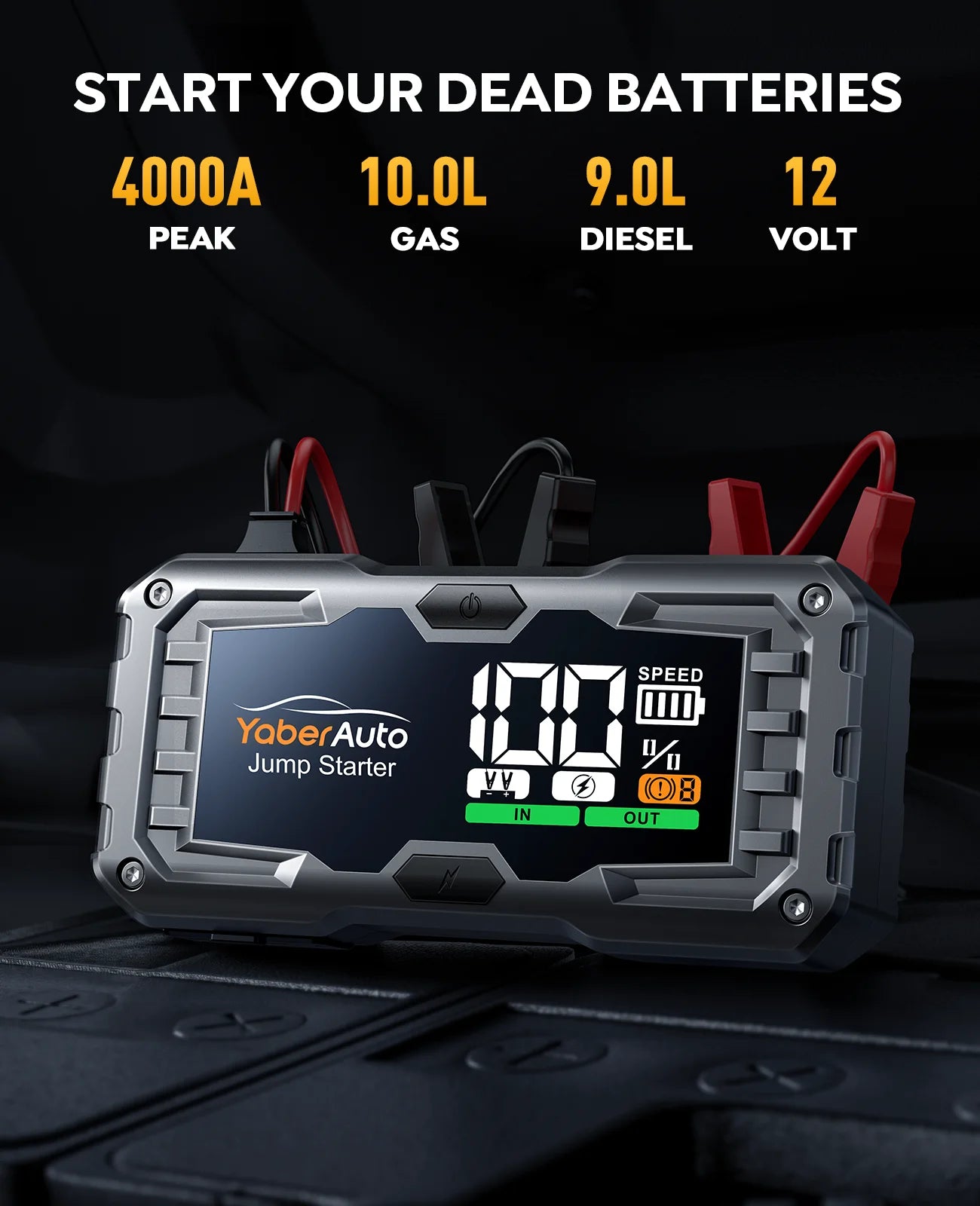 Yaber 4000A démarreur de saut de voiture batterie de voiture Portable Booster d'urgence dispositif de démarrage démarreur de voiture 2025