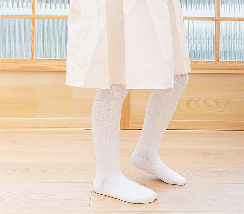 Collants tricotés en maille pour bébés filles, mignons, en coton, taille haute, respirants, pour tout-petits de 0 à 6 ans, printemps-automne
