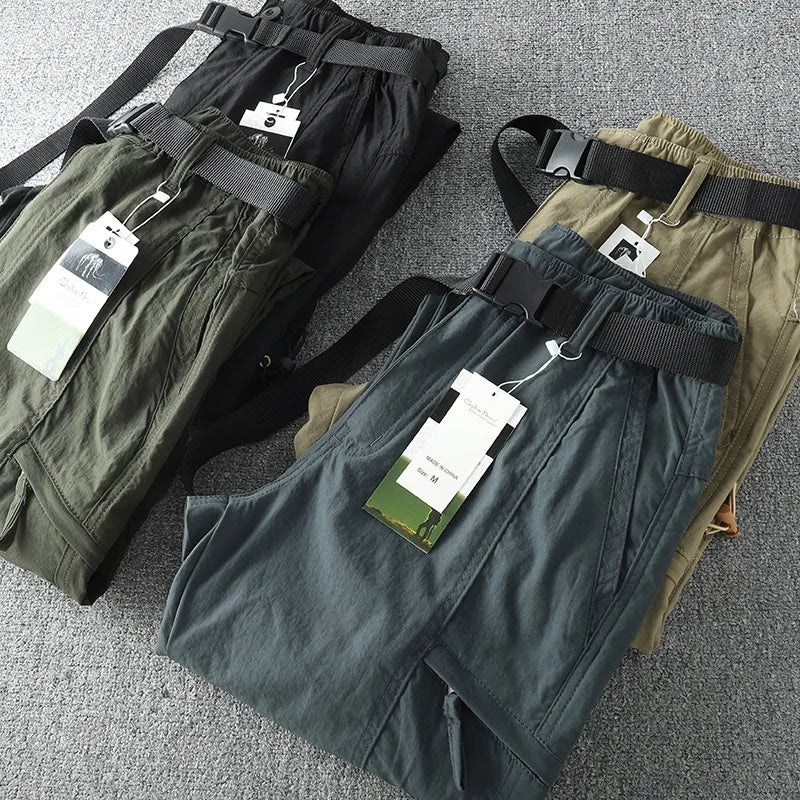 Pantalon cargo multi-poches pour homme, coupe-vent, imperméable, équipement de chasse, trekking, printemps, extérieur, skip fjj