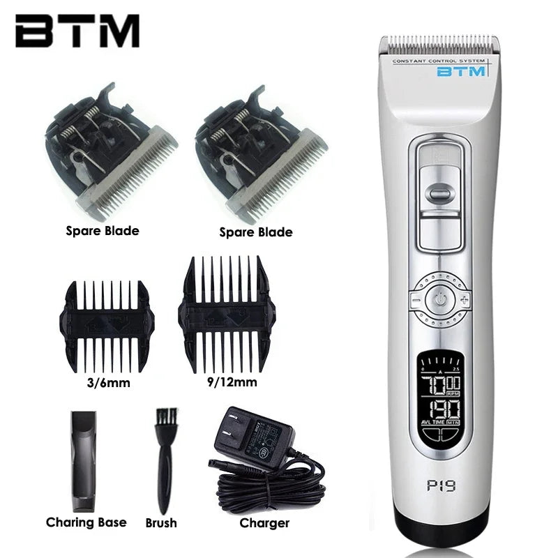 BTM P19 tondeuse à cheveux professionnelle tondeuse à cheveux pour Salon de coiffure ensemble de coupe de cheveux électrique Rechargeable hommes Machine de coupe de cheveux