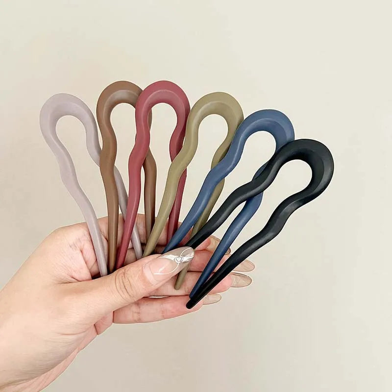 Fourchette à cheveux en forme de U, épingle à cheveux en acétate d'écaille de tortue en acrylique, couvre-chef géométrique, bâtons pour femmes et filles, accessoires pour cheveux