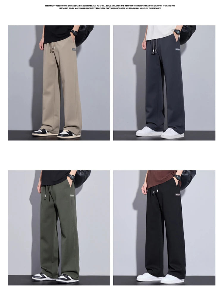 Pantalon droit décontracté pour homme, vêtements de proximité, streetwear uni, nouveau, printemps 2025, fjZG9860