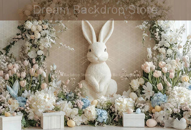 Printemps pâques fond photographie mignon lapin carotte lapin oeuf maison toile de fond décor pour enfants anniversaire gâteau Smash Photo Studio