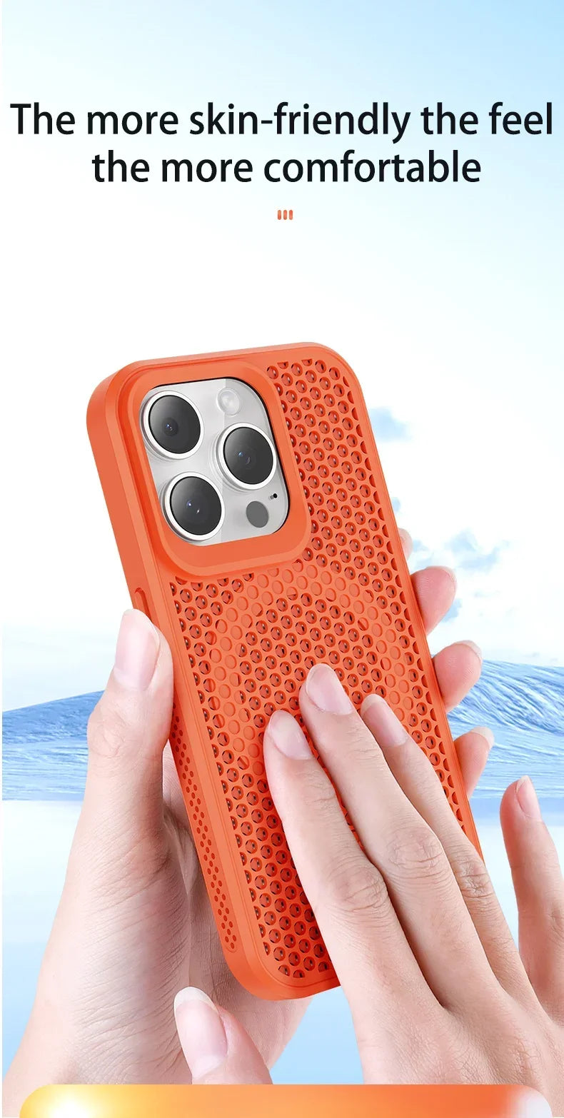 Coque de téléphone à Dissipation thermique et rafraîchissante, étui magnétique arrière rigide et respirant pour iPhone 17 16 15 14 13 12 11 Pro Max Plus pour Magsafe