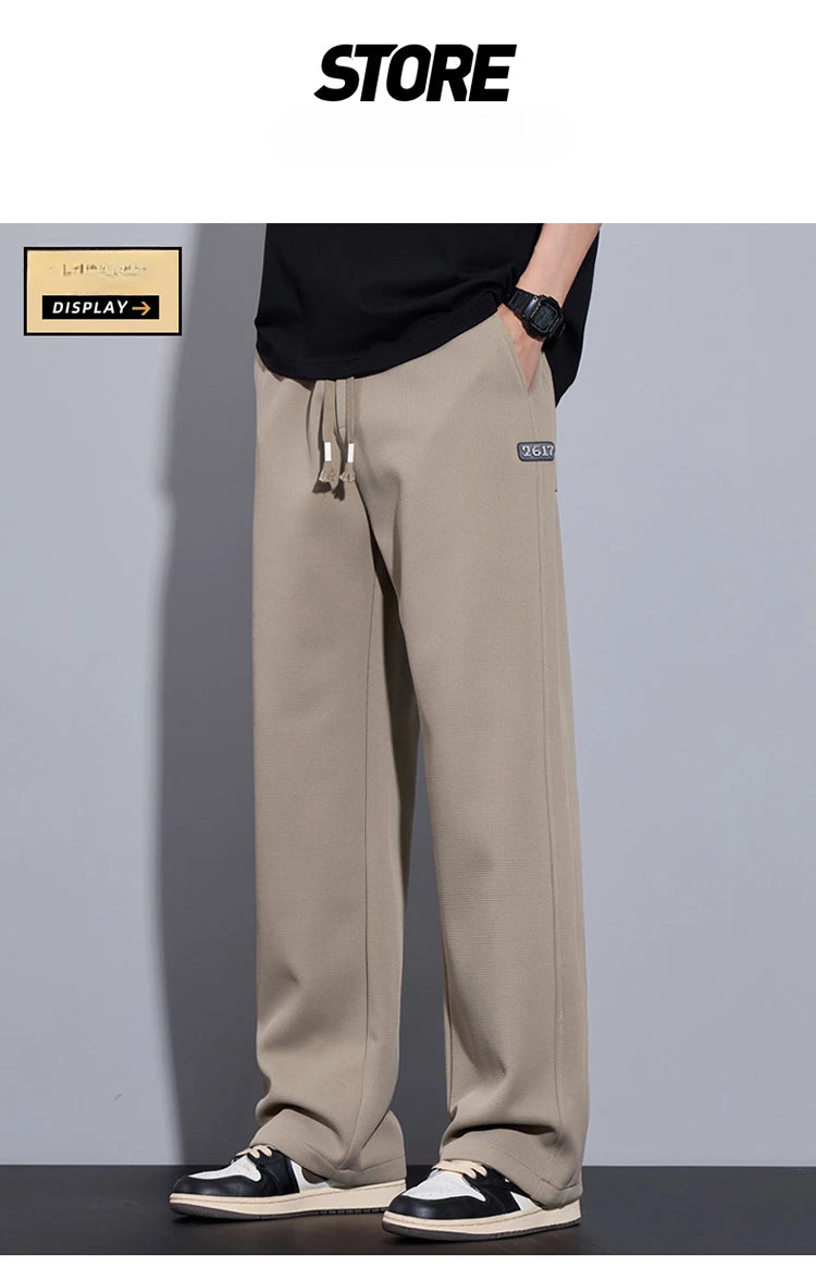 Pantalon droit décontracté pour homme, vêtements de proximité, streetwear uni, nouveau, printemps 2025, fjZG9860