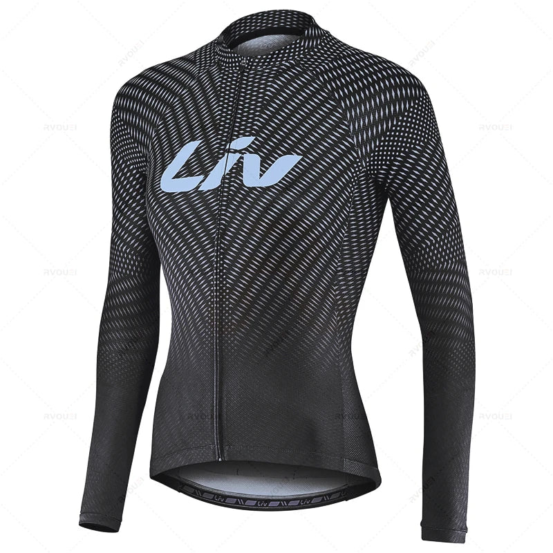 Liv-Ensemble de maillots de cyclisme pour femmes, manches longues, vêtements de vélo, maillot VTT, Culotte, printemps, automne