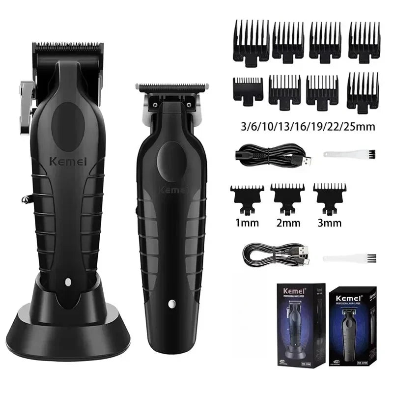 Kemei Kit de tondeuse à cheveux originale KM-2296 KM-2299 KM-T95 tondeuse à cheveux électrique Rechargeable barbier rasoir professionnel pour hommes