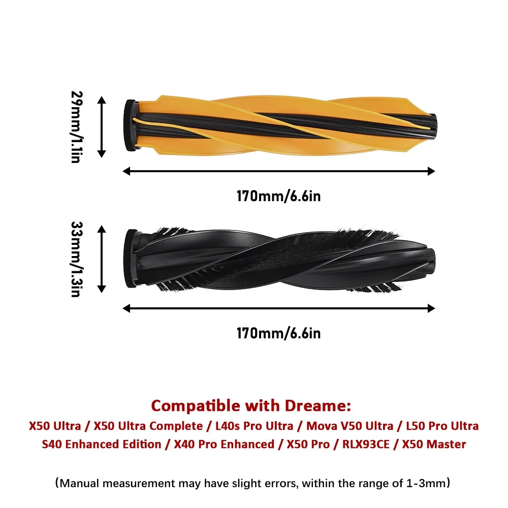 Chiffons de nettoyage, sacs à poussière pour Dreame X50 Pro/X50 Ultra/X50 Master/L40S Pro Ultra/L50 Pro Ultra/MOVA V50 Ultra, brosses principales et latérales, filtres