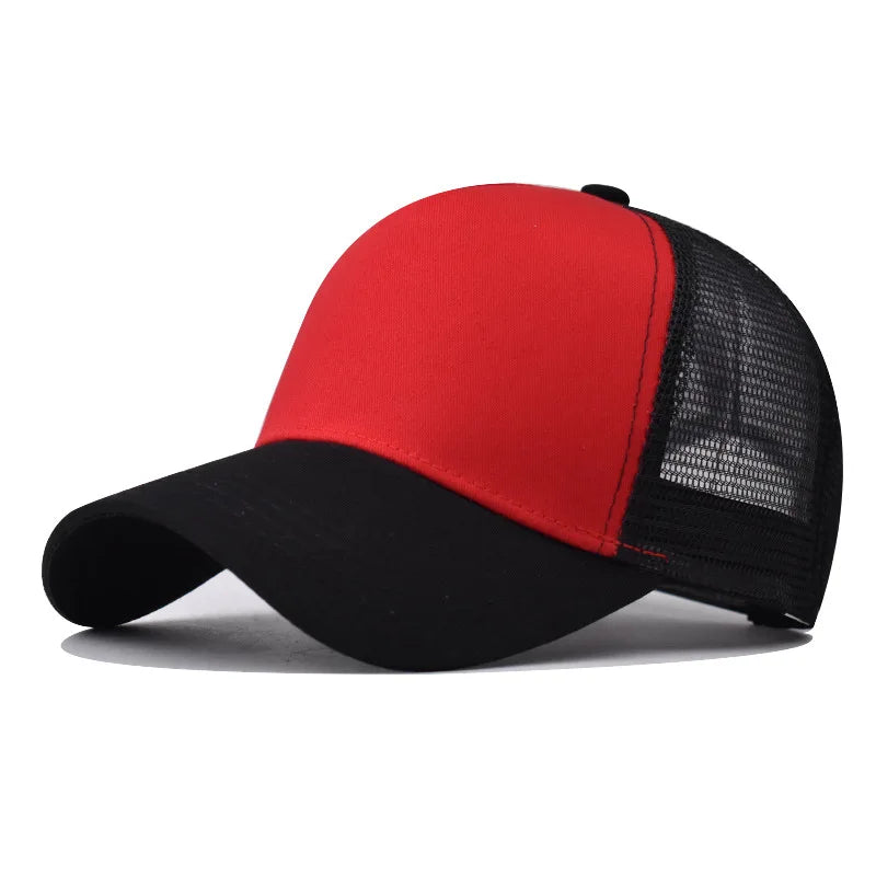 Casquette de Baseball pour adulte, chapeau en filet, couleur pure, unisexe, été, respirant, sans motif, ombre, printemps, automne, hip hop, ajusté