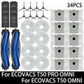 Accessoires pour ECOVACS T50 PRO OMNI / T50 OMNI : brosses latérales principales, chiffons de nettoyage, filtres HEPA, sacs à poussière, pièces détachées pour robot aspirateur