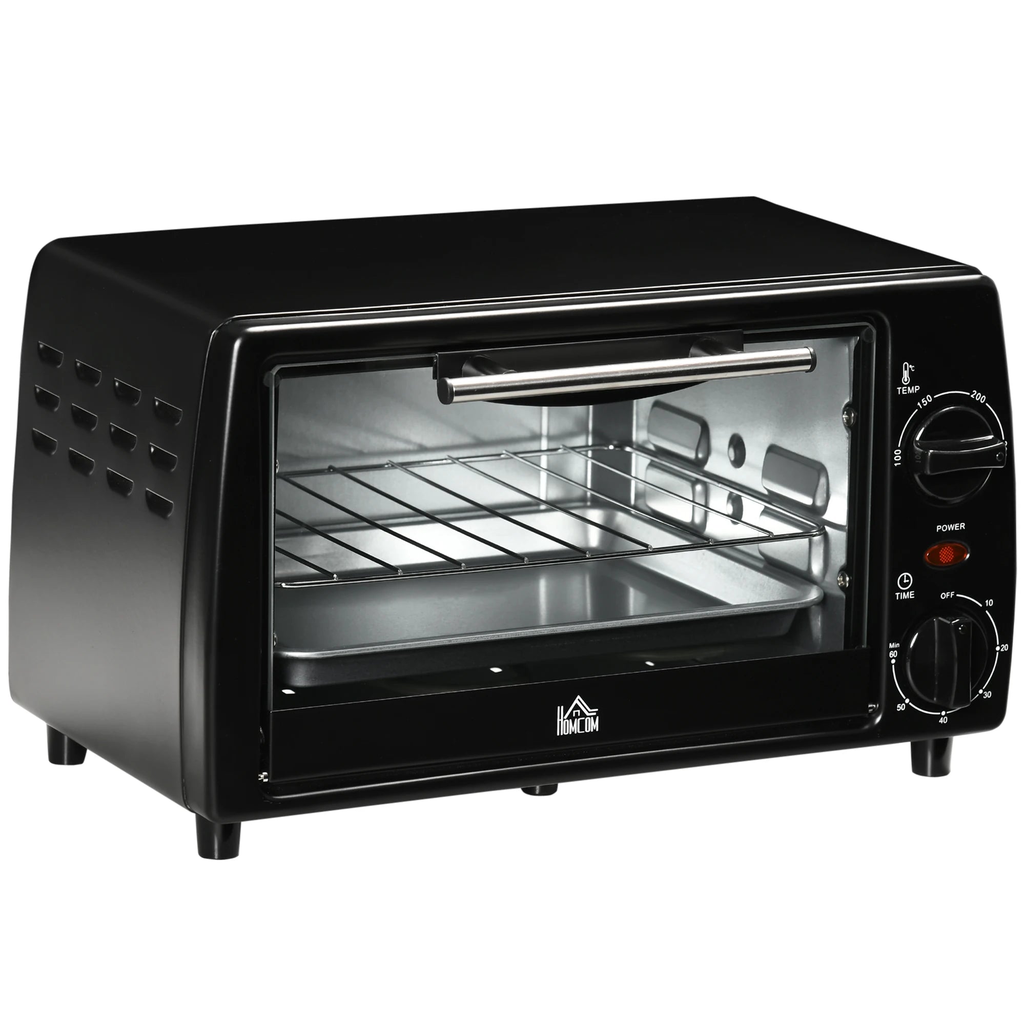 Homcom Four Électrique De Table 10 L 750W Température 230 ℃     36,5X26X22 cm Noir