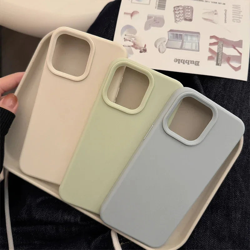Coque de téléphone en Silicone d'inspiration d' Dopamine, couleur unie, Simple, à la mode, pour iPhone 17 Pro 16 Plus 16 Pro Max 15 14 13 12 11, coque arrière